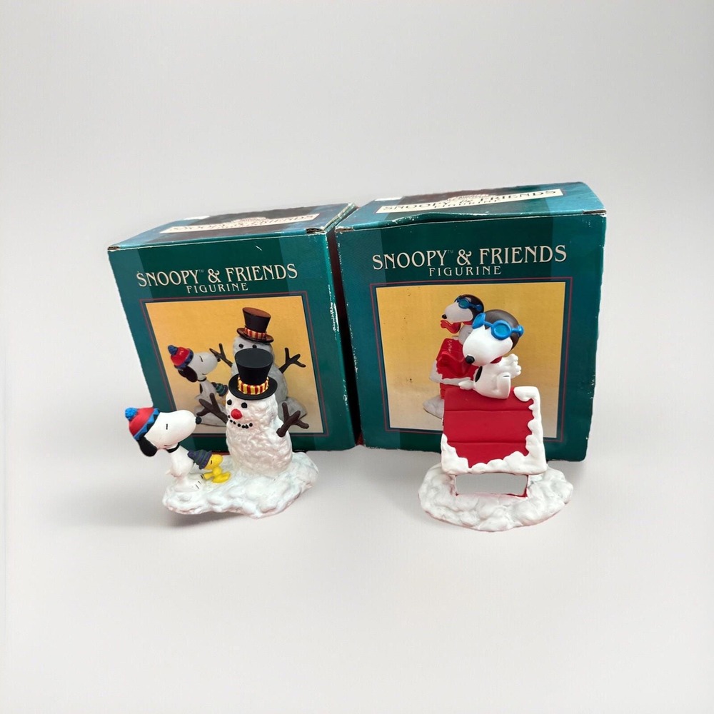 Peanuts Flambro Snoopy & Friends Figurines Set of 2 MIB